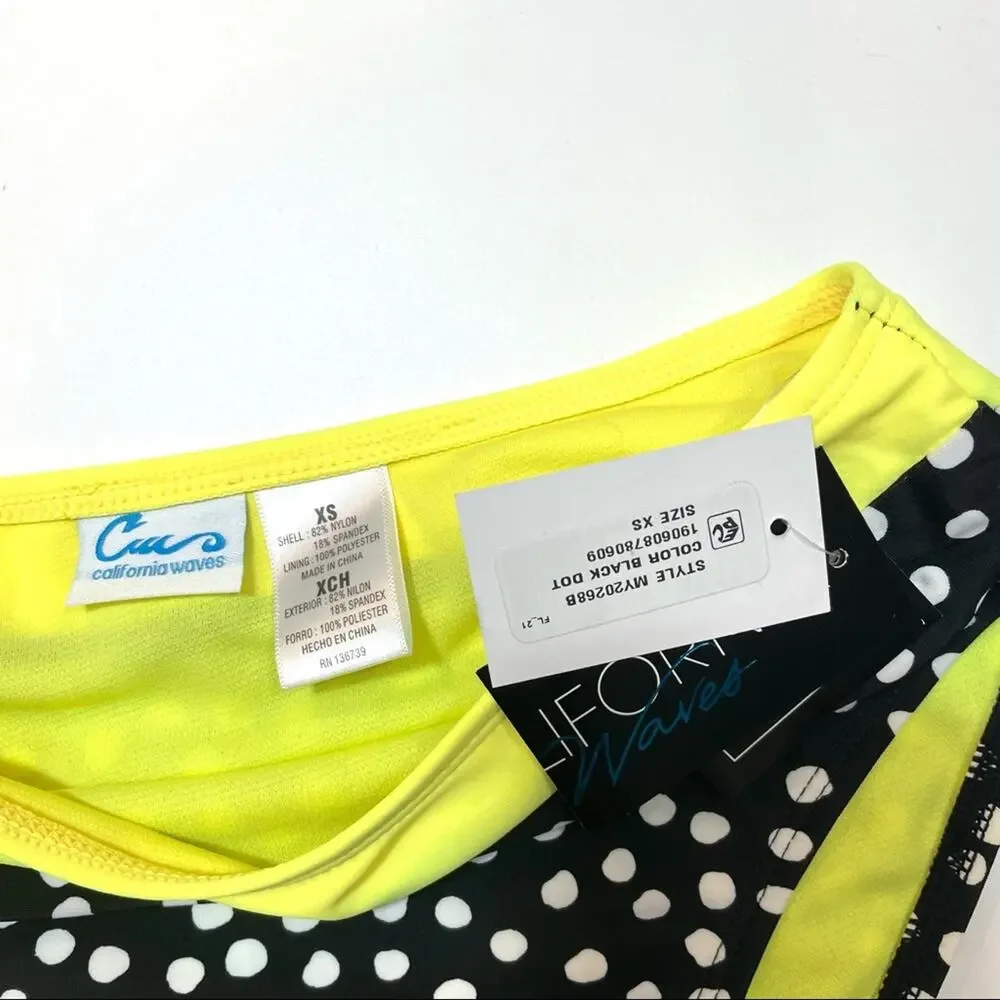 California Waves polka dot bikini swim bottom XS